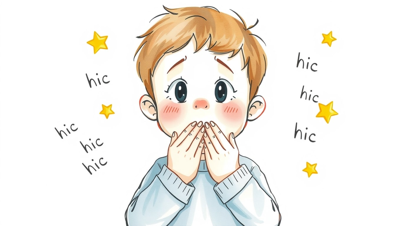 Illustration d'un enfant ayant le hoquet