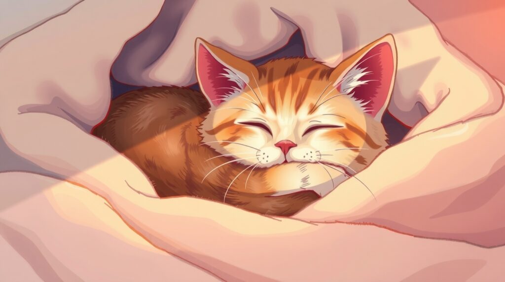 Illustration d'un chat qui ronronne