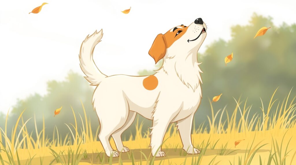 Illustration d'un chien qui remue la queue