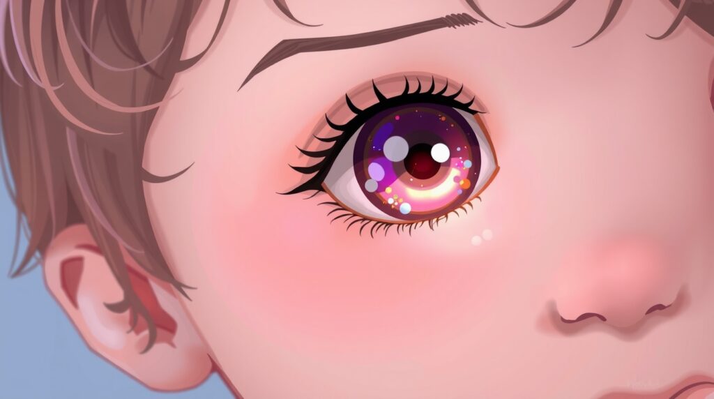 Illustration d'un oeil multicolore