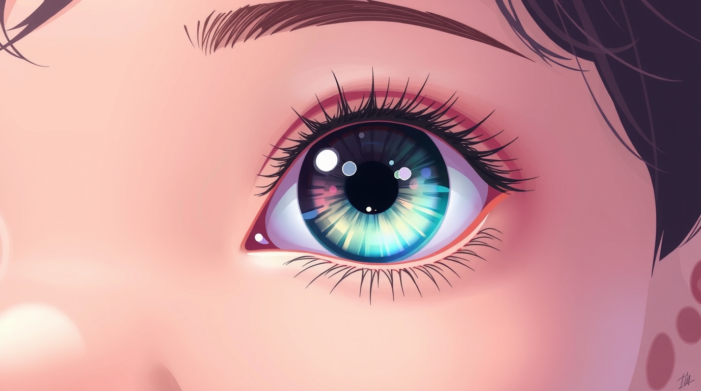 Illustration d'un oeil multicolore