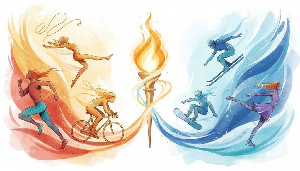 Illustration des jeux olympiques d'été et d'hiver